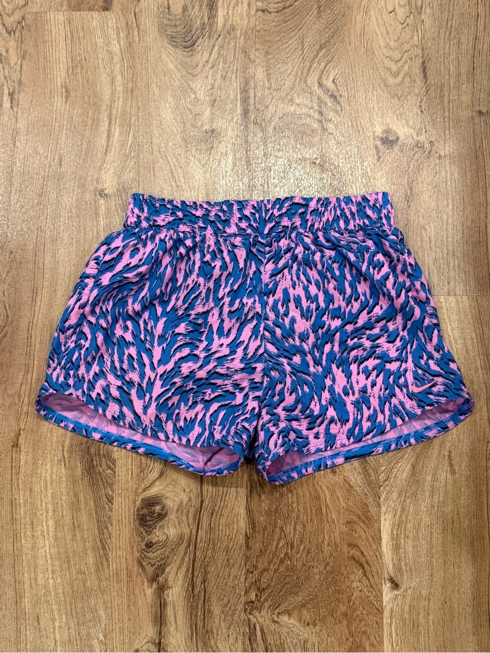 Nike Pink and Blue Patterned Kids Athletic Shorts